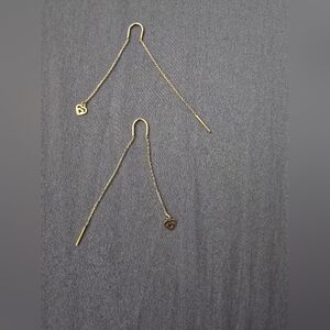 Gold Heart Drop Earrings